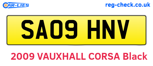 SA09HNV are the vehicle registration plates.