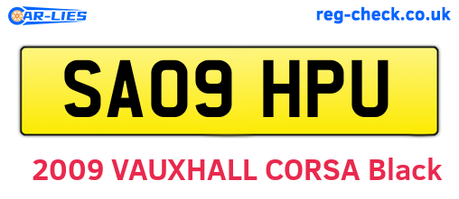 SA09HPU are the vehicle registration plates.