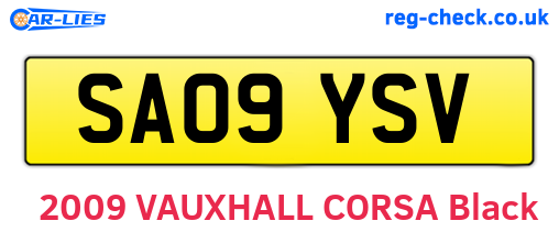 SA09YSV are the vehicle registration plates.