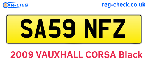 SA59NFZ are the vehicle registration plates.