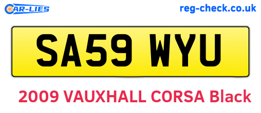 SA59WYU are the vehicle registration plates.
