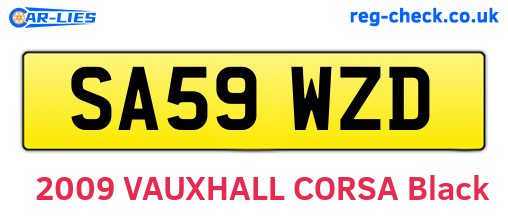 SA59WZD are the vehicle registration plates.