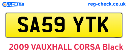 SA59YTK are the vehicle registration plates.