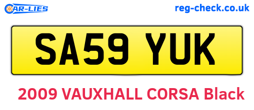 SA59YUK are the vehicle registration plates.