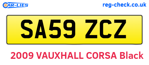 SA59ZCZ are the vehicle registration plates.