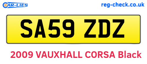 SA59ZDZ are the vehicle registration plates.