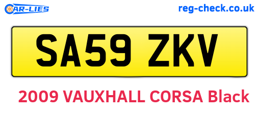 SA59ZKV are the vehicle registration plates.