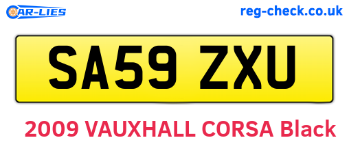 SA59ZXU are the vehicle registration plates.