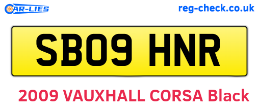 SB09HNR are the vehicle registration plates.