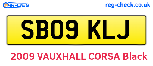 SB09KLJ are the vehicle registration plates.
