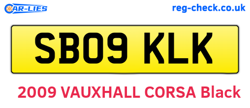 SB09KLK are the vehicle registration plates.