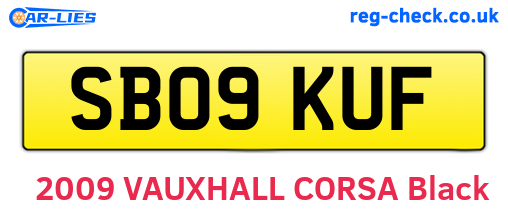 SB09KUF are the vehicle registration plates.