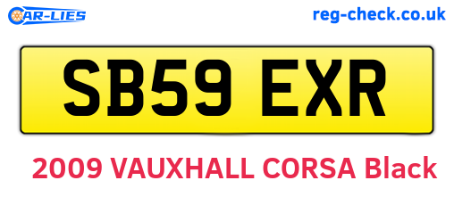 SB59EXR are the vehicle registration plates.