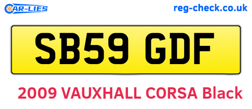 SB59GDF are the vehicle registration plates.