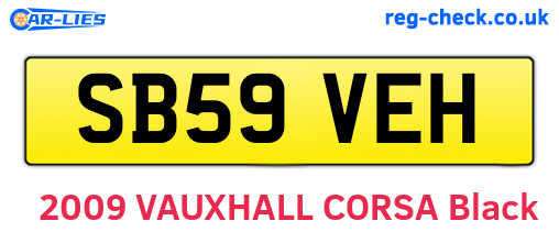 SB59VEH are the vehicle registration plates.