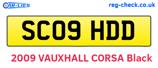 SC09HDD are the vehicle registration plates.