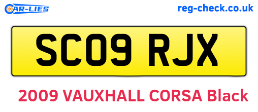 SC09RJX are the vehicle registration plates.