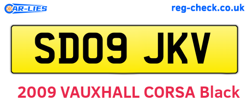 SD09JKV are the vehicle registration plates.