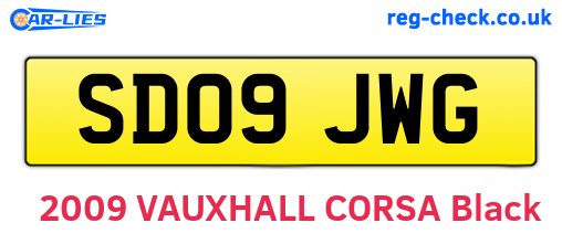 SD09JWG are the vehicle registration plates.