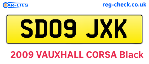 SD09JXK are the vehicle registration plates.