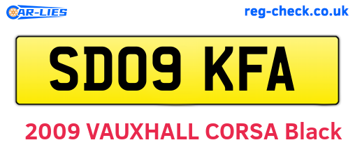 SD09KFA are the vehicle registration plates.