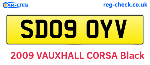 SD09OYV are the vehicle registration plates.