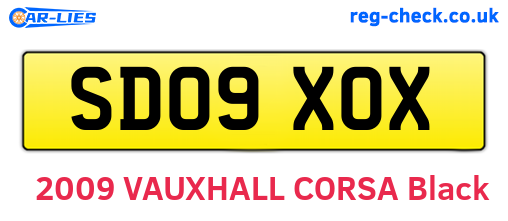 SD09XOX are the vehicle registration plates.