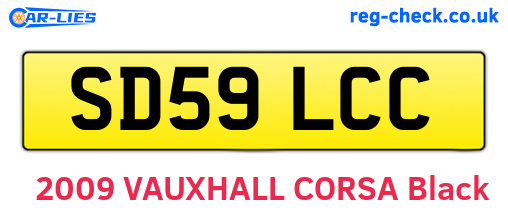 SD59LCC are the vehicle registration plates.