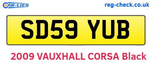 SD59YUB are the vehicle registration plates.
