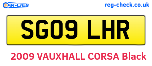 SG09LHR are the vehicle registration plates.