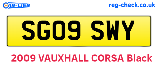 SG09SWY are the vehicle registration plates.