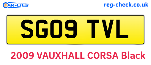 SG09TVL are the vehicle registration plates.