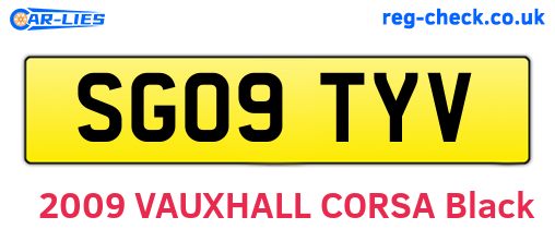 SG09TYV are the vehicle registration plates.