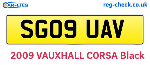 SG09UAV are the vehicle registration plates.