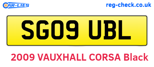 SG09UBL are the vehicle registration plates.