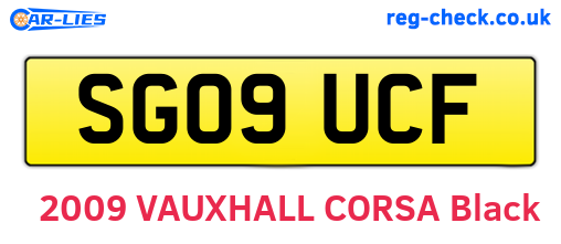 SG09UCF are the vehicle registration plates.