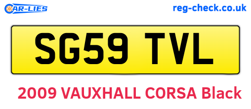 SG59TVL are the vehicle registration plates.