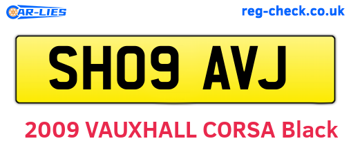 SH09AVJ are the vehicle registration plates.