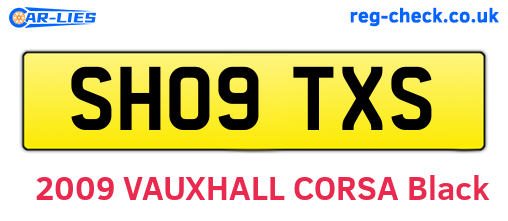 SH09TXS are the vehicle registration plates.