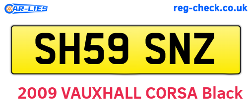 SH59SNZ are the vehicle registration plates.