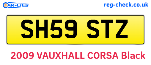 SH59STZ are the vehicle registration plates.