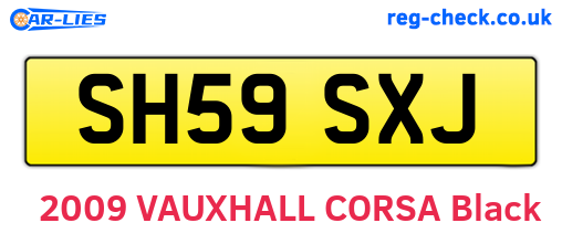 SH59SXJ are the vehicle registration plates.