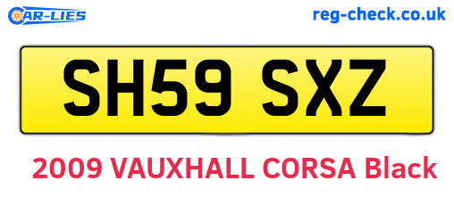 SH59SXZ are the vehicle registration plates.