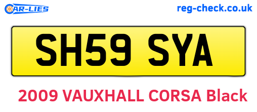 SH59SYA are the vehicle registration plates.