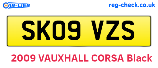 SK09VZS are the vehicle registration plates.