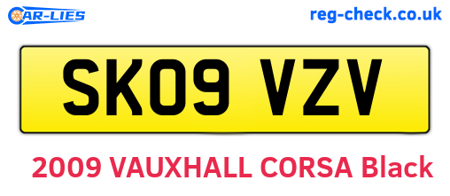 SK09VZV are the vehicle registration plates.