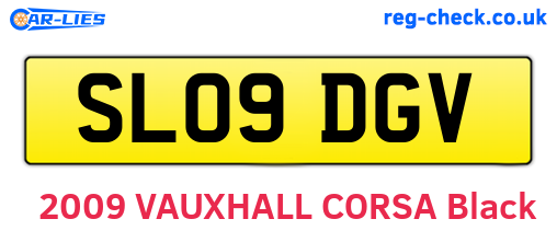 SL09DGV are the vehicle registration plates.