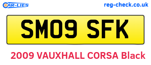 SM09SFK are the vehicle registration plates.