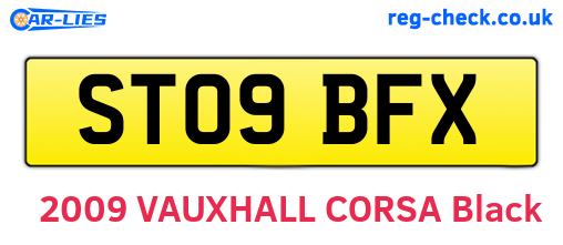 ST09BFX are the vehicle registration plates.
