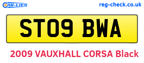 ST09BWA are the vehicle registration plates.
